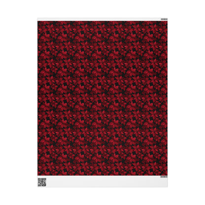 Midnight Poinsettia Garden Wrapping Paper
