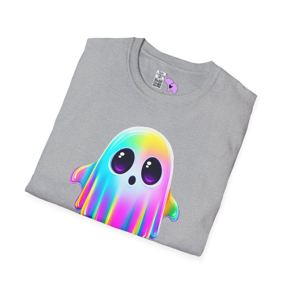 Neon Ghostly Boo Adult T-shirt