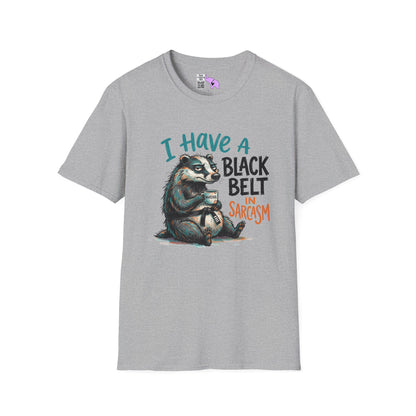 ""I Have A Black Belt in Sarcasm (Badger) Adult T-shirt