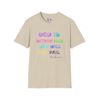 God Is Within Her She Will Not Fail Psalm 46:5 Adult T-shirt