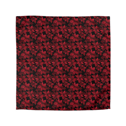 Midnight Poinsettia Garden Microfiber Duvet Cover