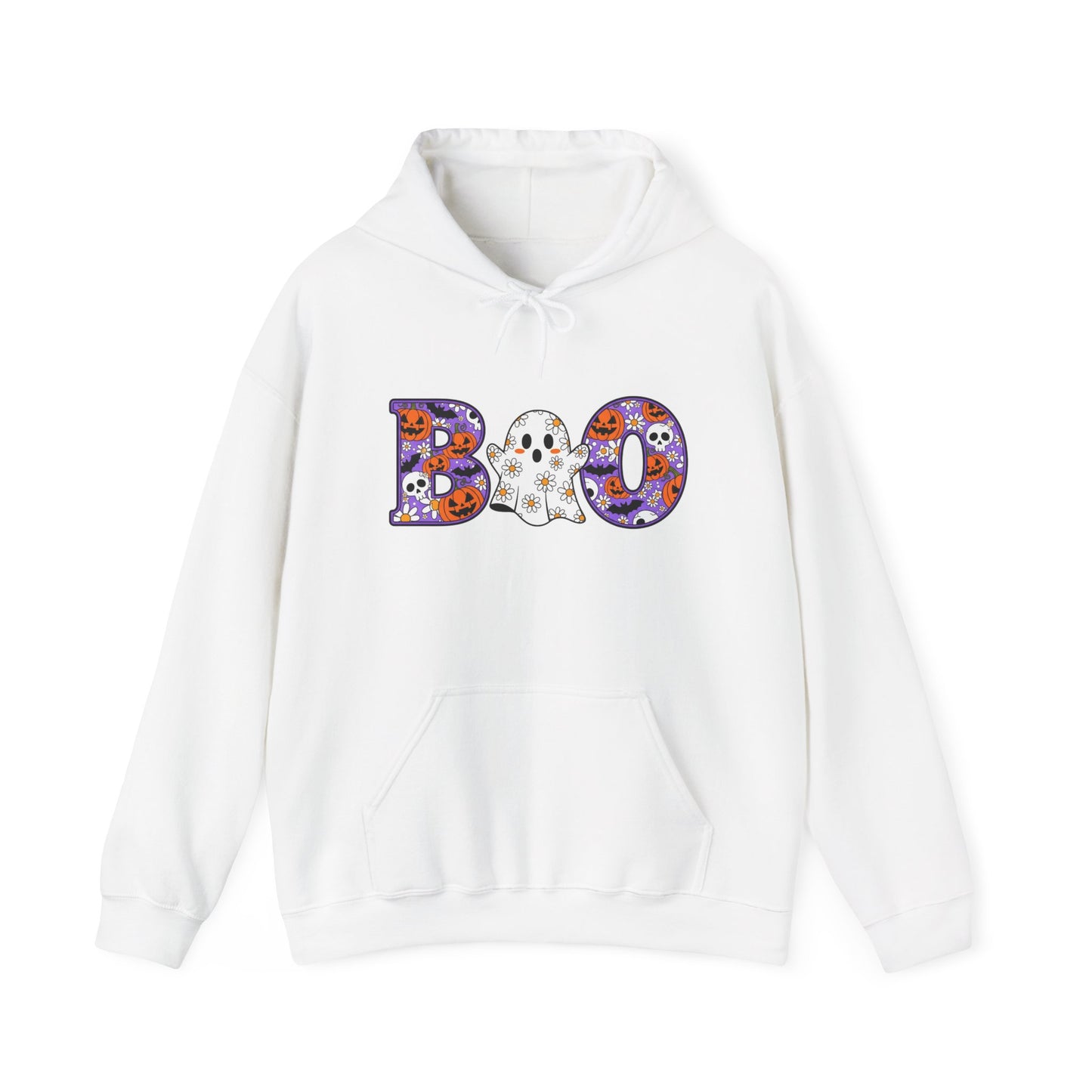 Cute Floral Boo w/Ghost Heavy Blend™ Hooded Sweatshirt