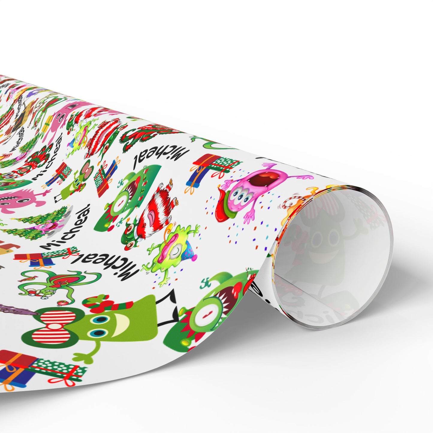Christmas Monster Custom Name Wrapping Paper (Micheal)