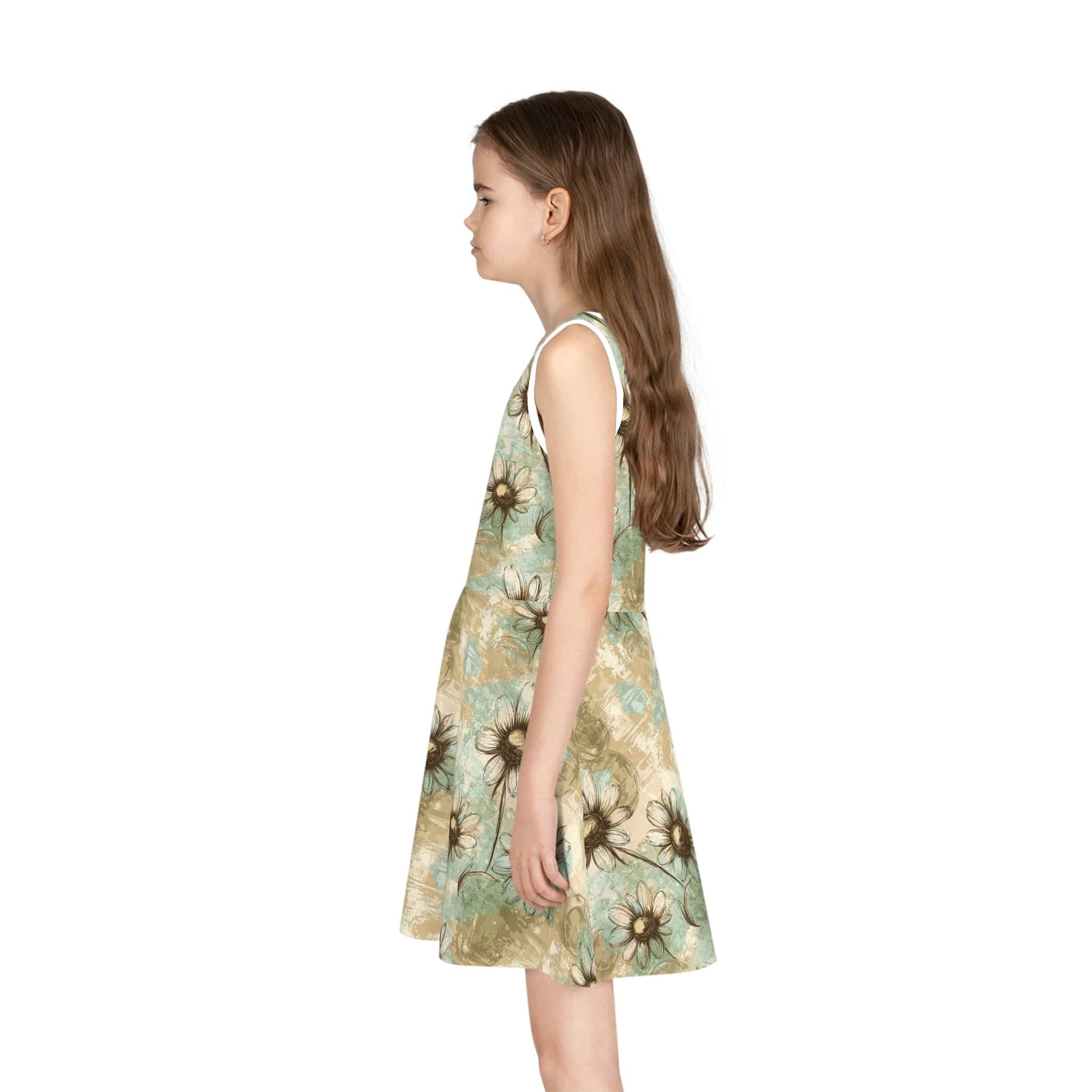 Worn Meadow Daisies Girls' Sleeveless Sundress