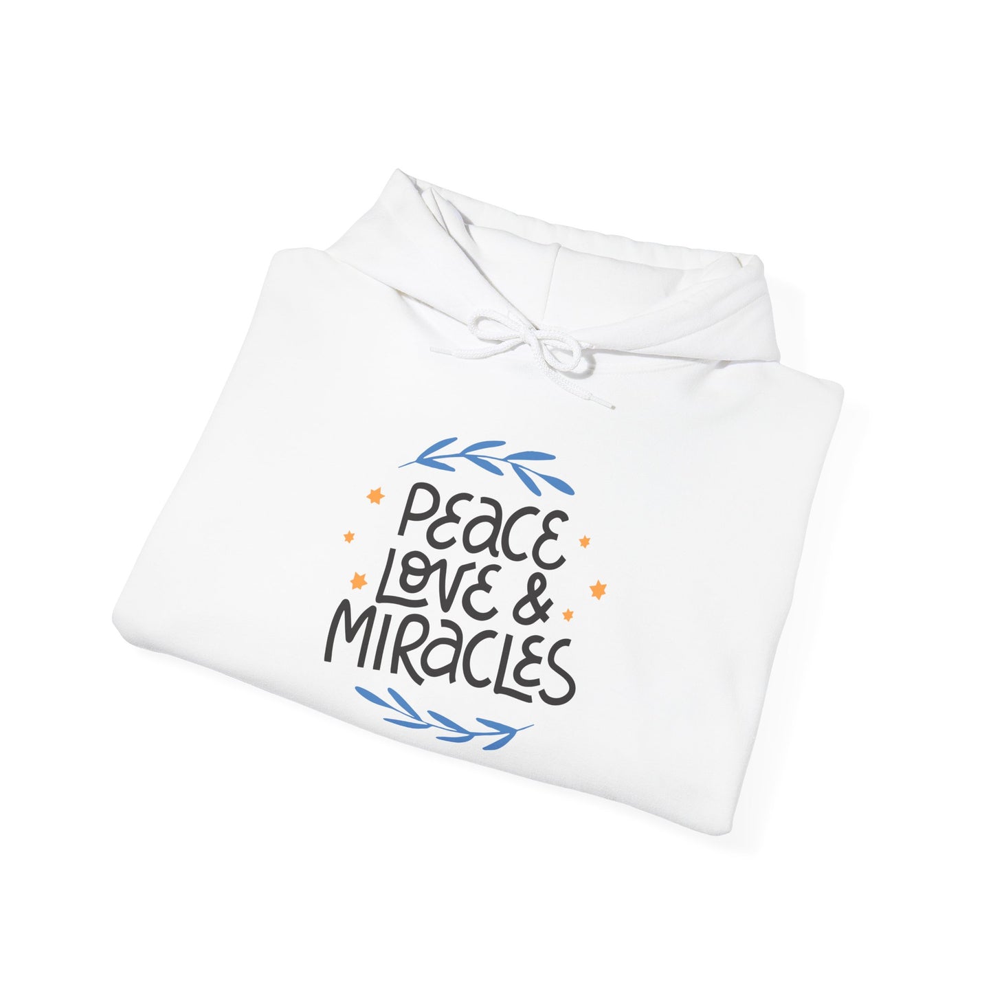Hanukkah Peace Love & Miracles 2 Heavy Blend™ Hooded Sweatshirt