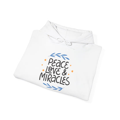Hanukkah Peace Love & Miracles 2 Heavy Blend™ Hooded Sweatshirt
