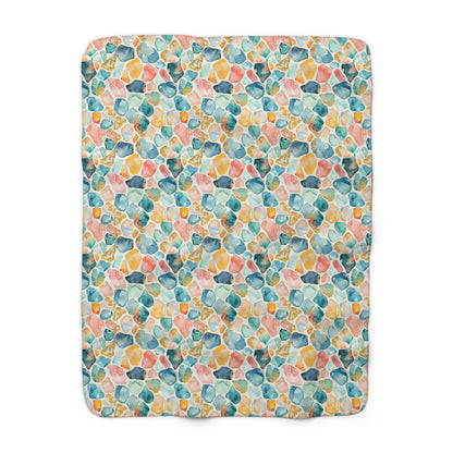 Ocean Pebble Drift Fleece Blanket
