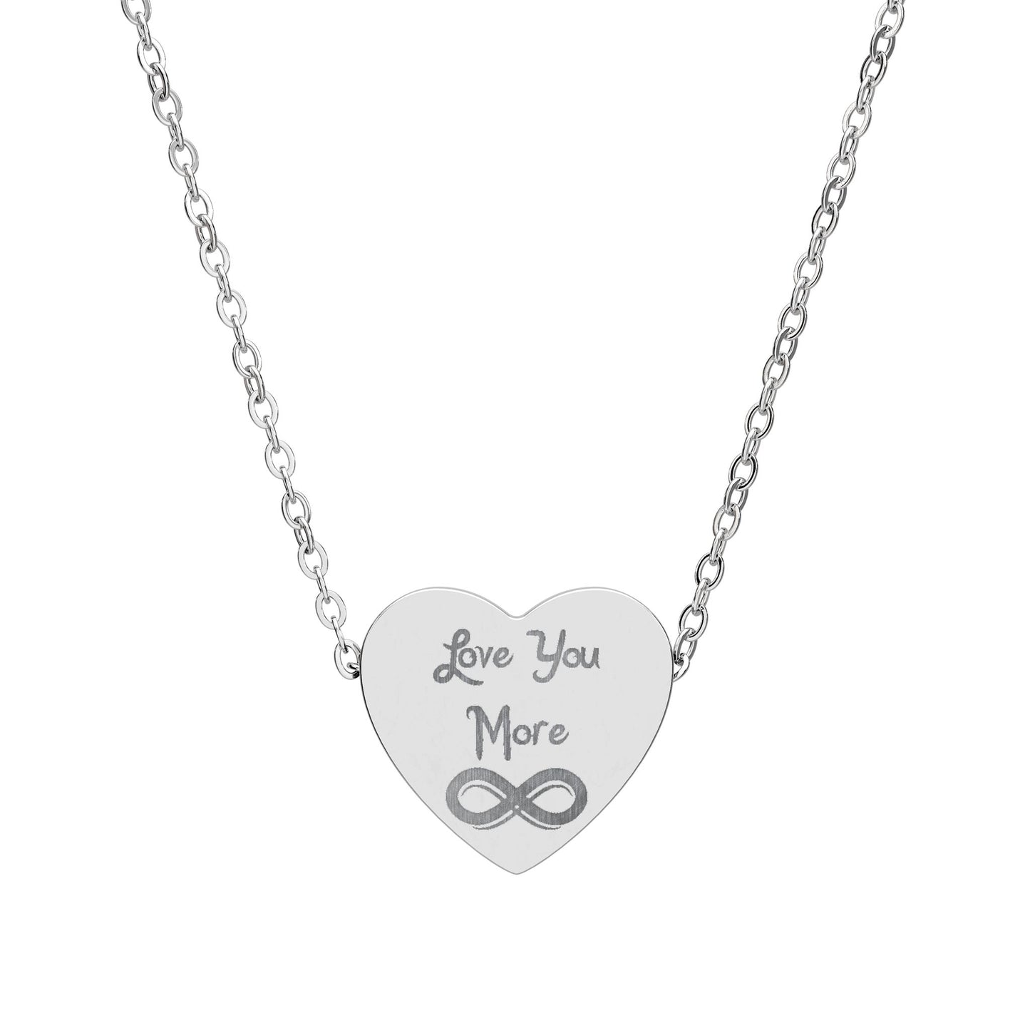 Layered Infinity Personalized Engraved Heart Necklace