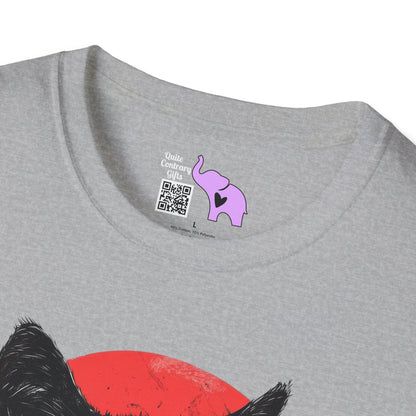 Black Cat Over Full Moon 2 Adult T-shirt