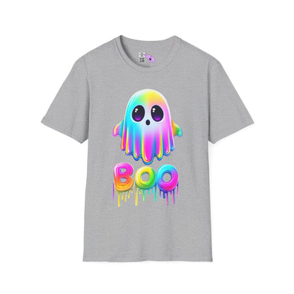 Neon Ghostly Boo Adult T-shirt