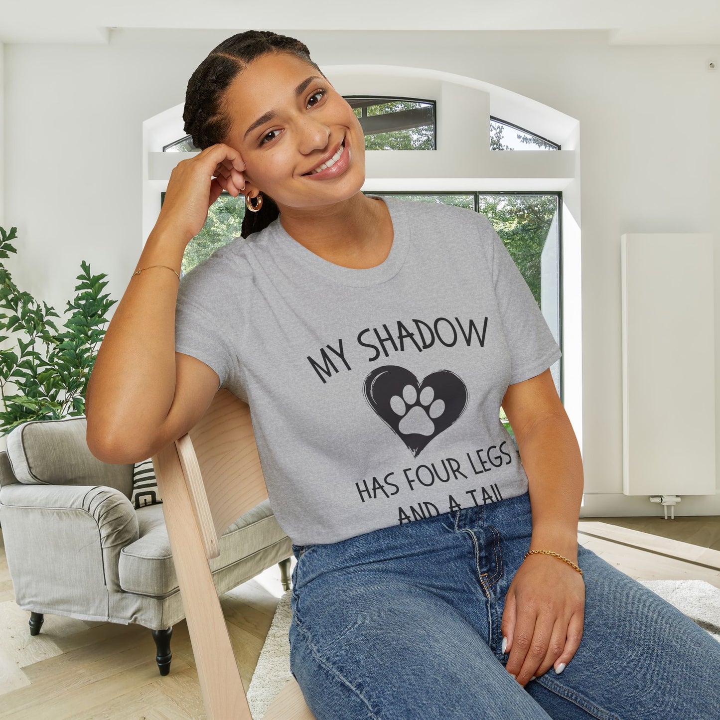 My Shadow Has Four Legs and a Tail Adult T-shirt