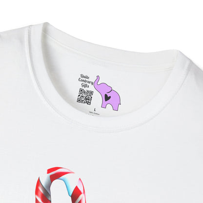 Candy Cane Kitten Adult T-shirt