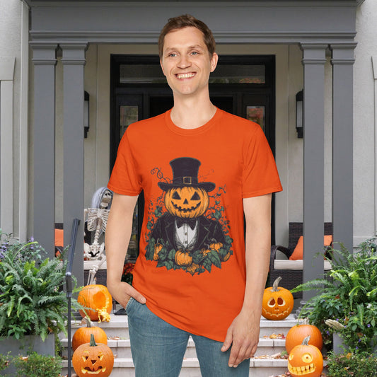 Halloween Pumpkin Man Adult T-shirt