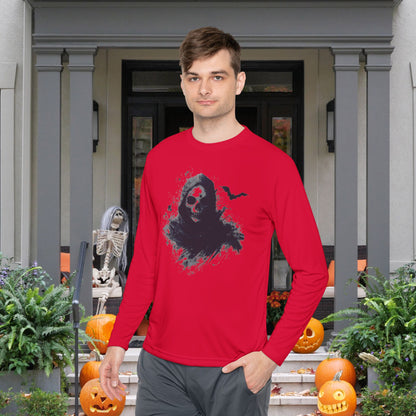 Creepy Death Skull Adult Long Sleeve Tee