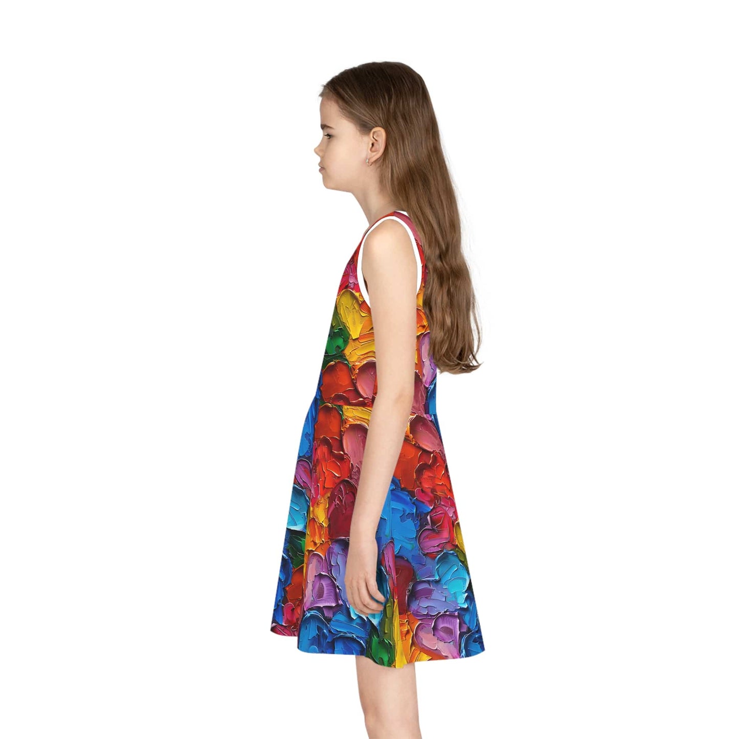 Palette Knife Hearts Girls' Sleeveless Sundress