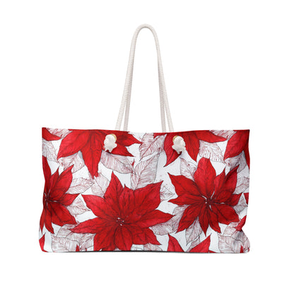 Crimson Poinsettia Sketch Weekender Bag