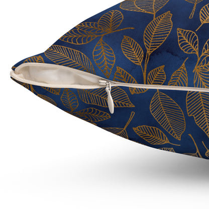 Navy & Gold Botanica Throw Pillow