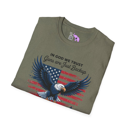 In God We Trust Guns Are Just Backup Adult T-shirt