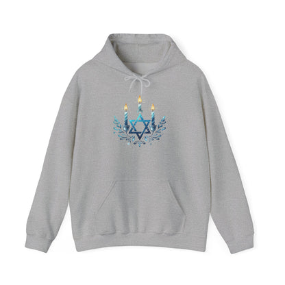 Star & Flame Hanukkah Adult Heavy Blend™ Hooded Sweatshirt