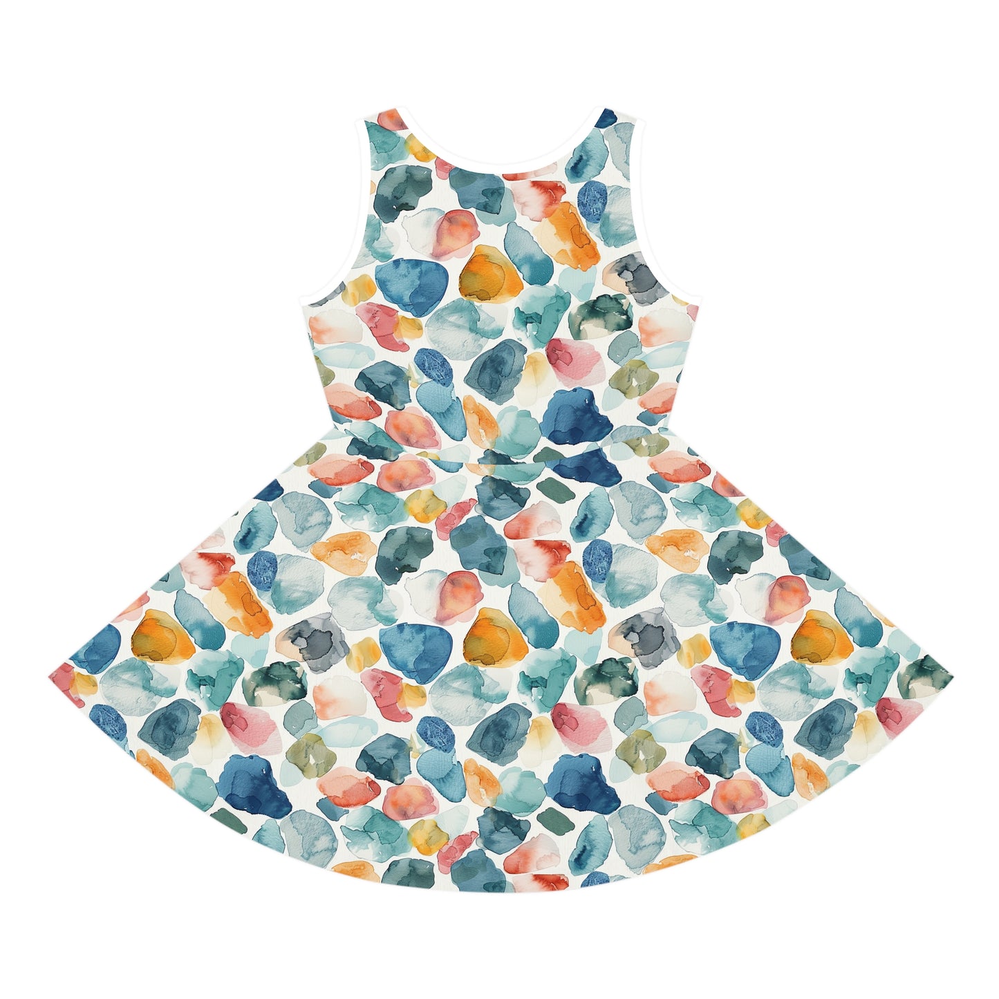 Watercolor Pebble Terrazzo Girls' Sleeveless Sundress