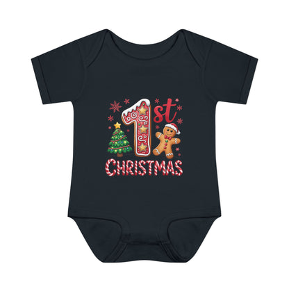My First Christmas (Gingerbread Man) Infant Baby Rib Bodysuit