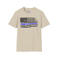 Thin Blue Line American Flag Adult T-shirt