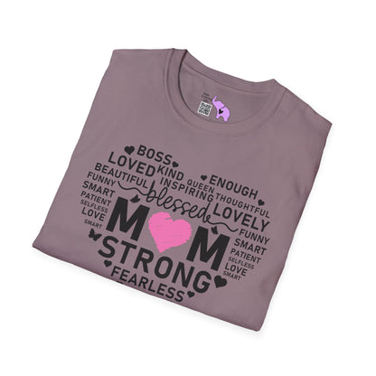 Mom Strong (Heart) Adult T-shirt