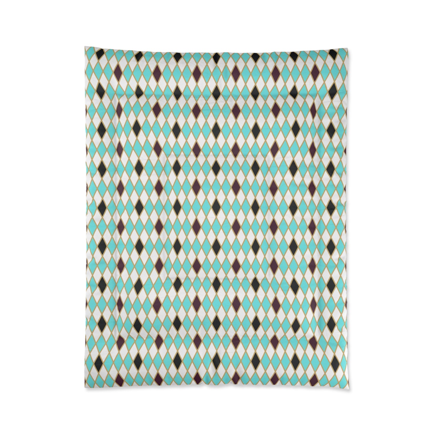 Teal/White Harlequin Basic Bedding Set