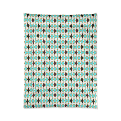 Teal/White Harlequin Basic Bedding Set