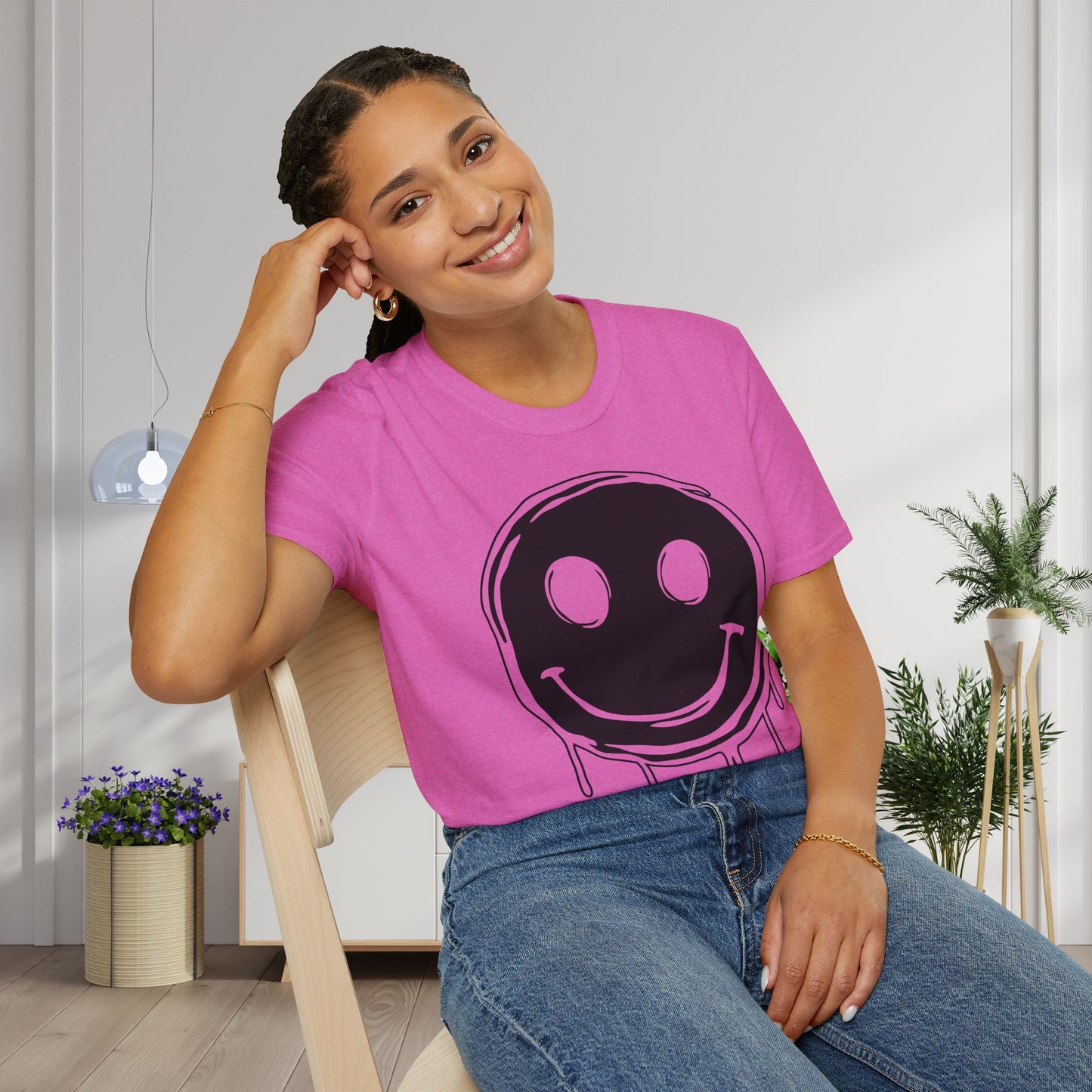 Melty Smiley Face Adult T-shirt