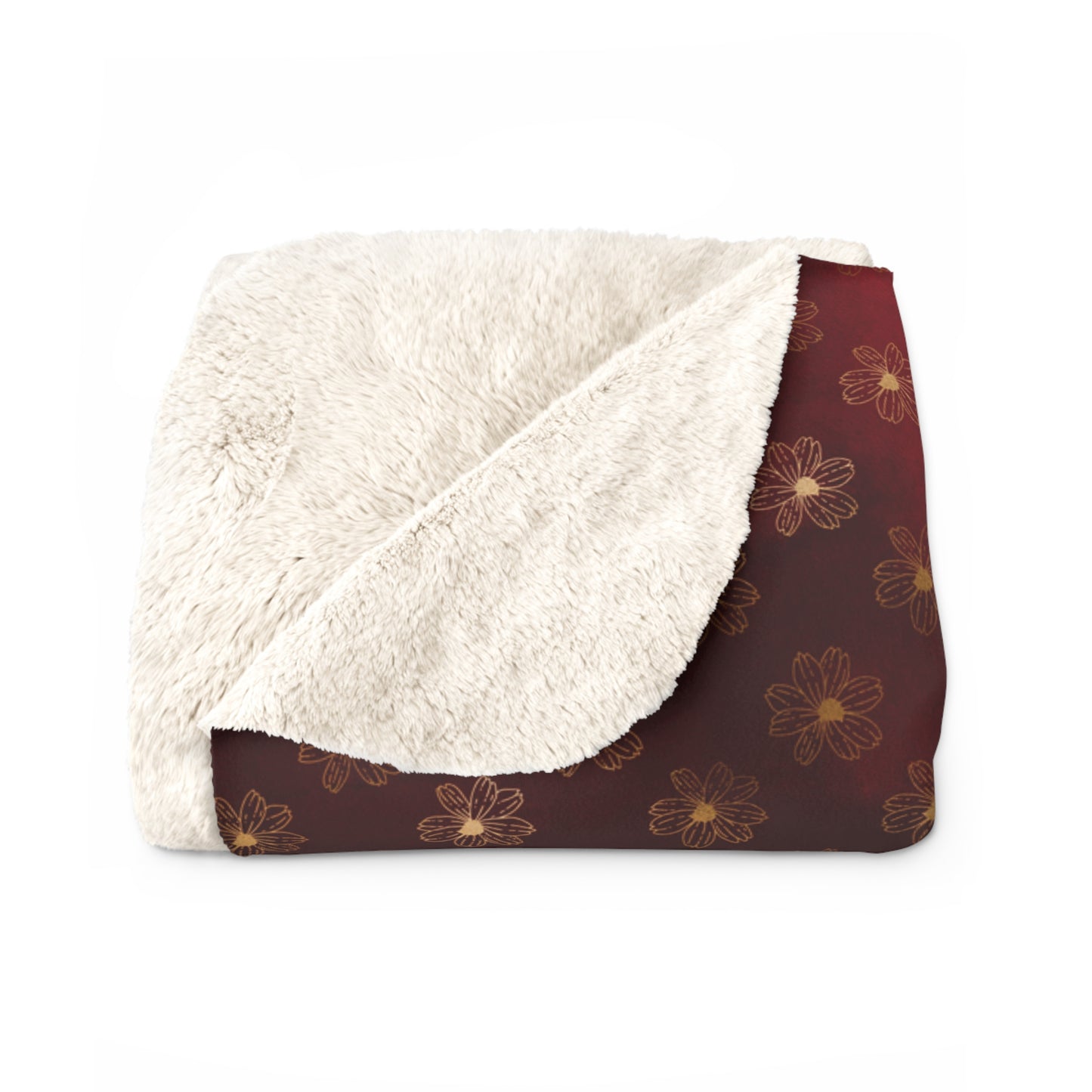 Crimson Gilded Daisies Basic Bedding Set