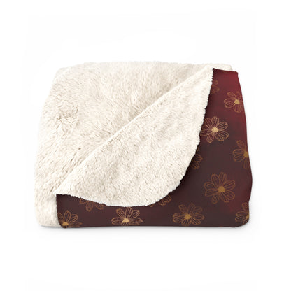 Crimson Gilded Daisies Basic Bedding Set