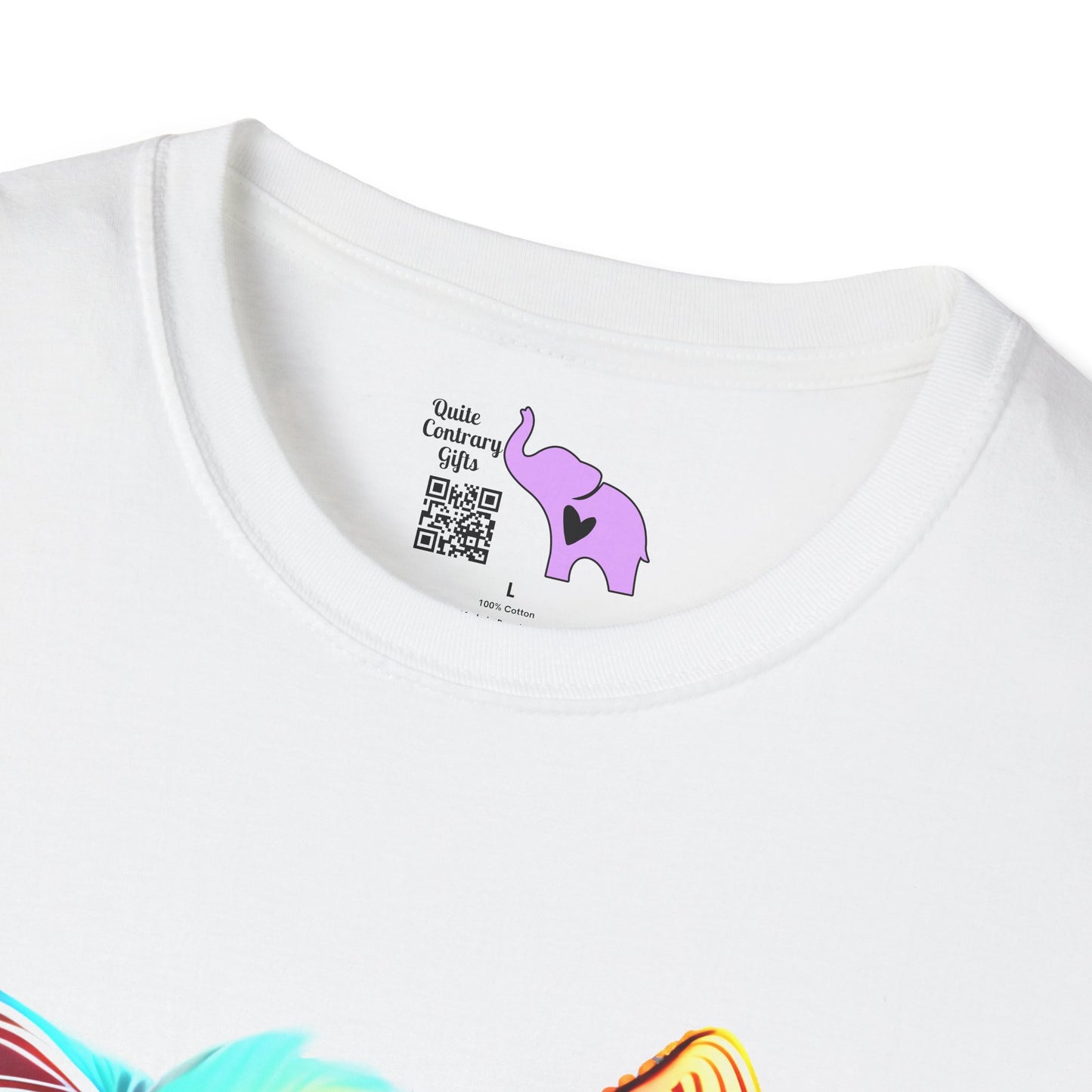 Cute Colorful Kitten w/Butterfly Adult T-shirt