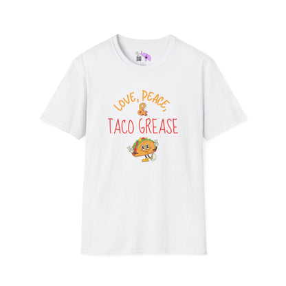 Love, Peace, & Taco Grease Adult T-shirt