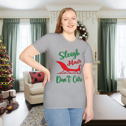 Sleigh Hair Don't Care Adult T-shirt