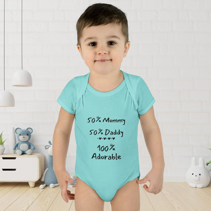50% Mommy 50% Daddy 100% Adorable Infant Onesie