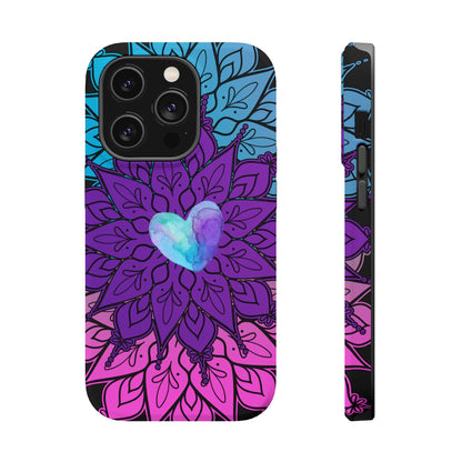 Colorful Mandala w/Heart MagSafe® Compatible Tough Case for iPhone