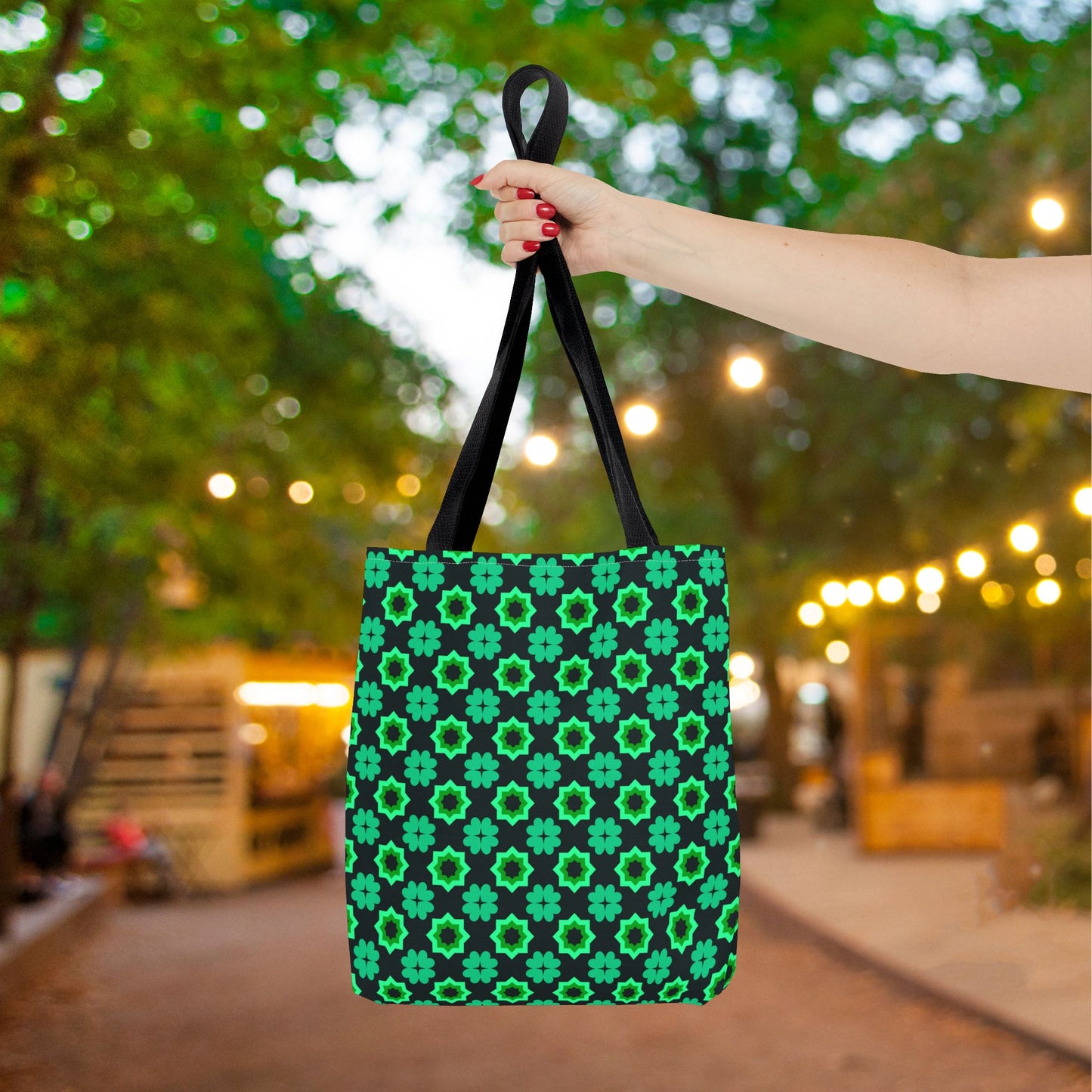 Clover Bloom Burst Canvas Tote Bag
