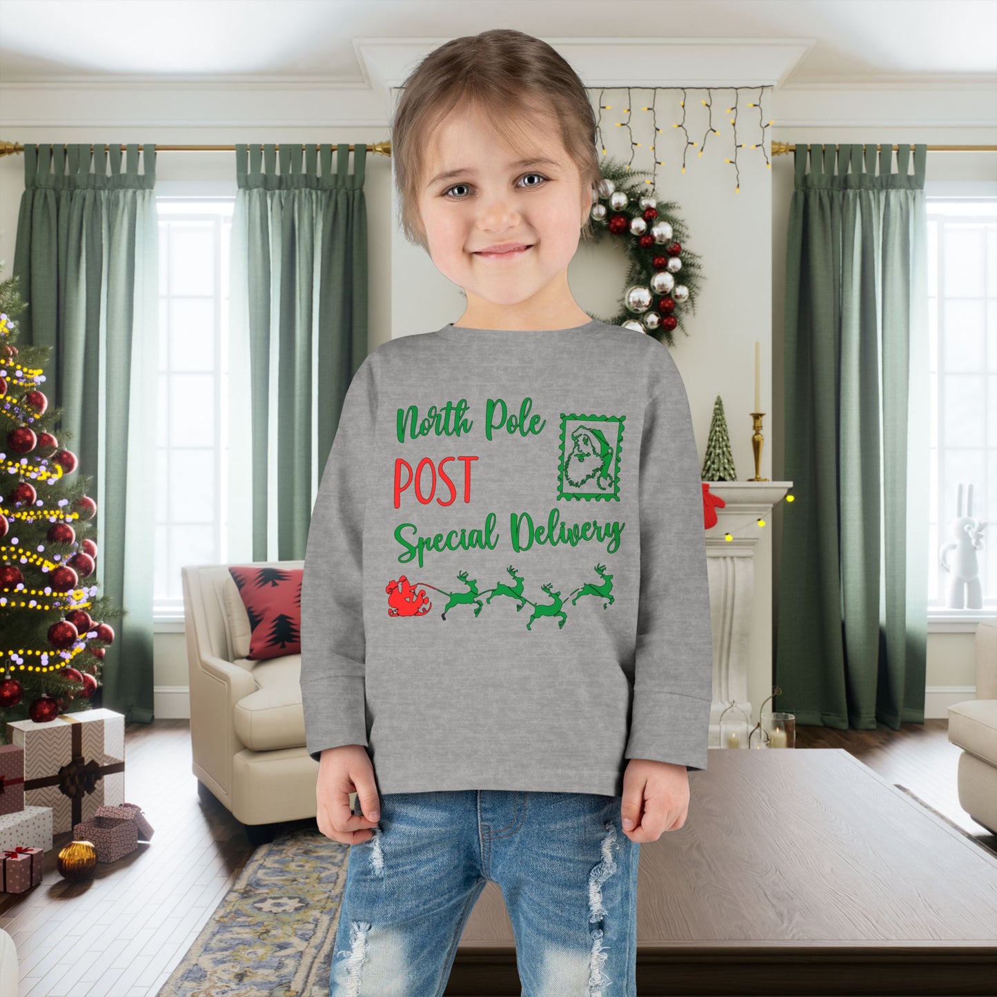 North Pole Post Special Delivery Toddler Long Sleeve Tee