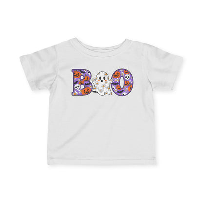 Cute Floral Boo w/Ghost Infant Soft T-Shirt