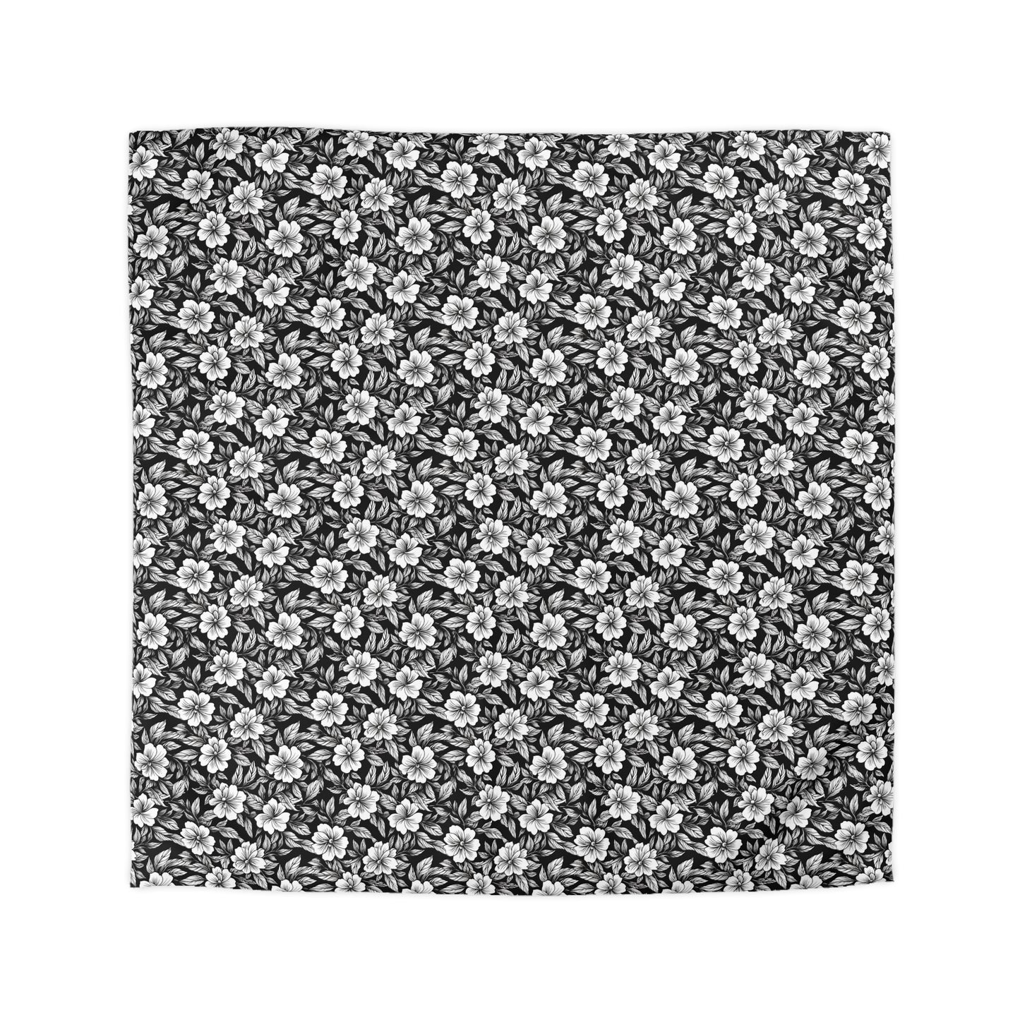 Monochrome Paradise Bloom Microfiber Duvet Cover