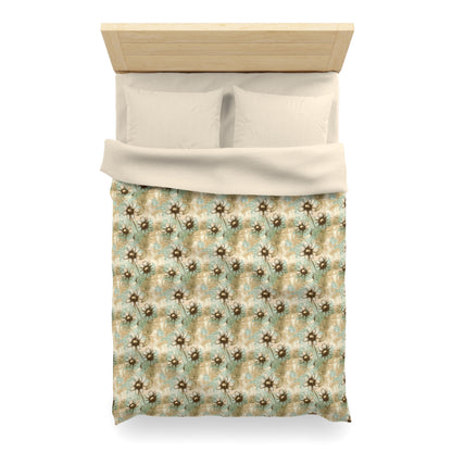 Worn Meadow Daisies Microfiber Duvet Cover