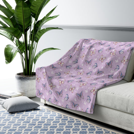 Pastel Wing Parade Sherpa Fleece Blanket