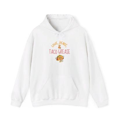 Love, Peace, & Taco Grease Heavy Blend™ Hooded Sweatshirt