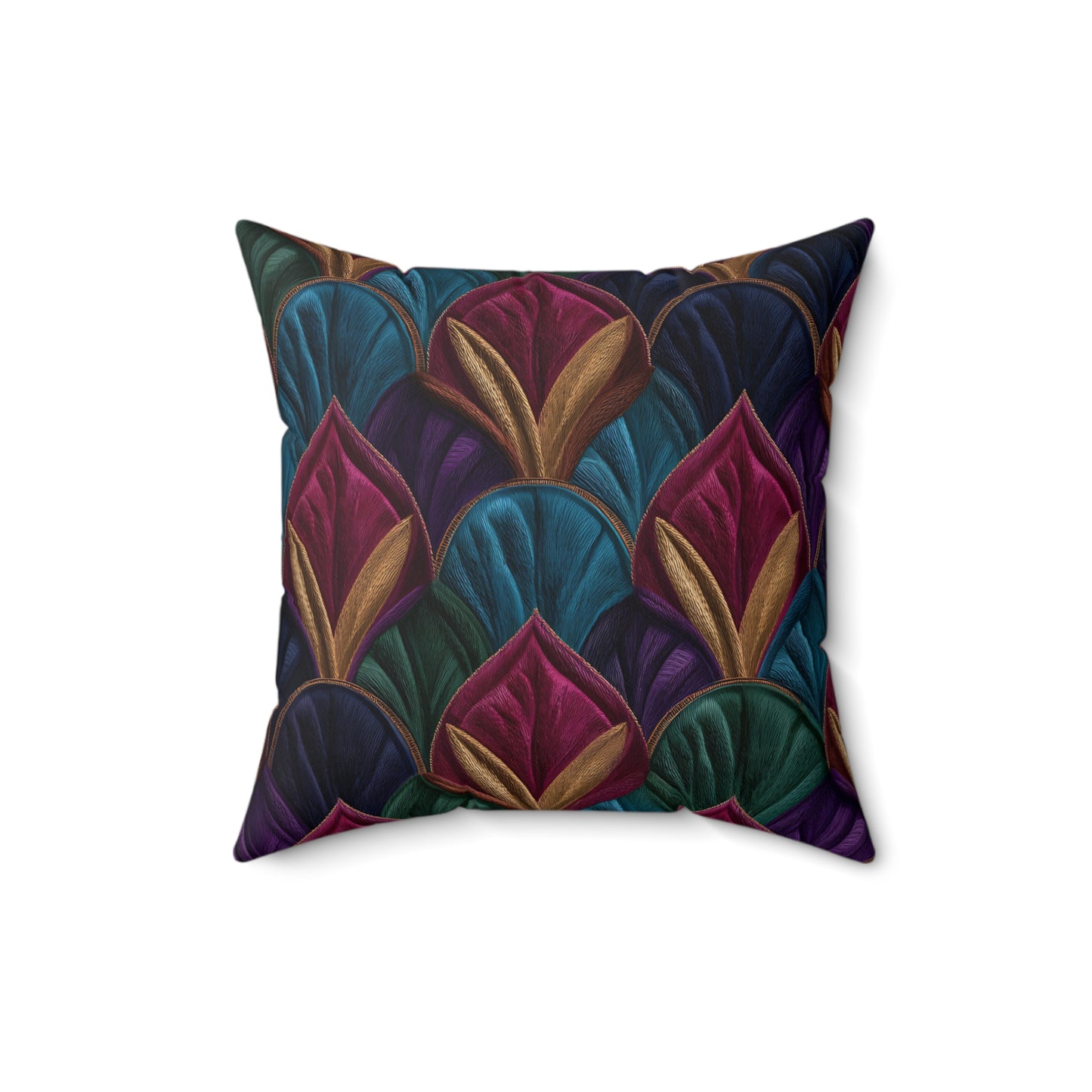 Velvet Night Garden Print Throw Pillow