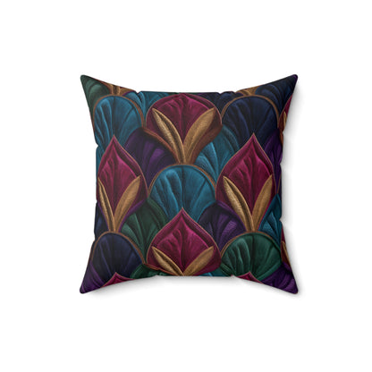 Velvet Night Garden Print Throw Pillow