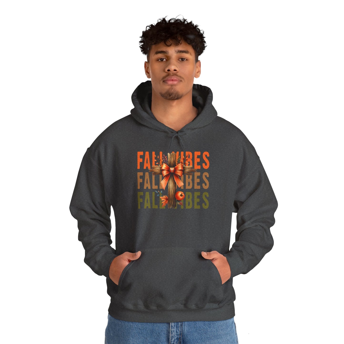 Fall Vibes Cross Heavy Blend™ Hooded Sweatshirt