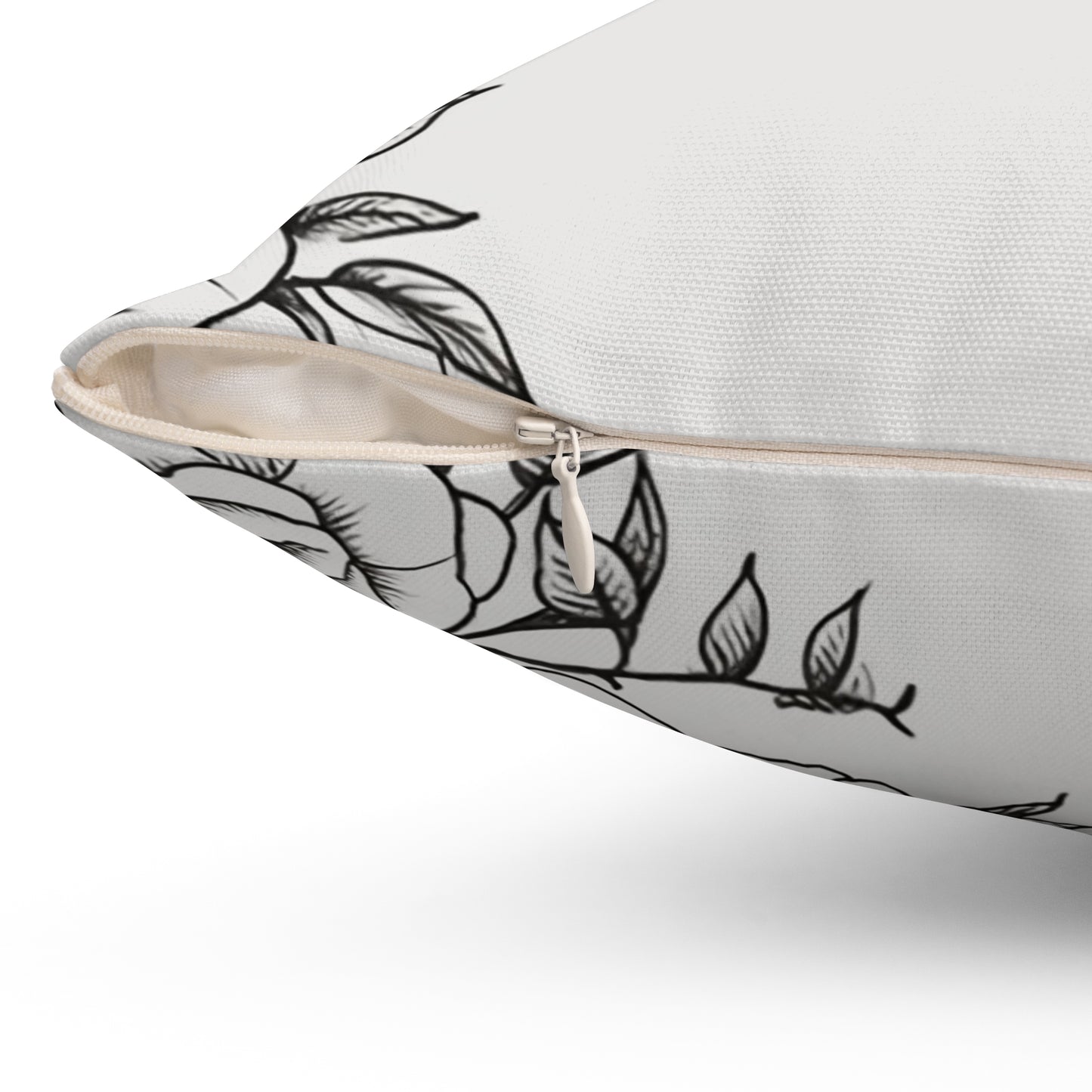 Midnight Rose Sketch Throw Pillow
