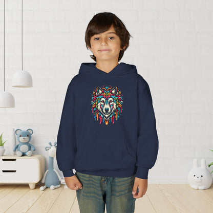 Colorful Wolf 2 Youth Hoodie