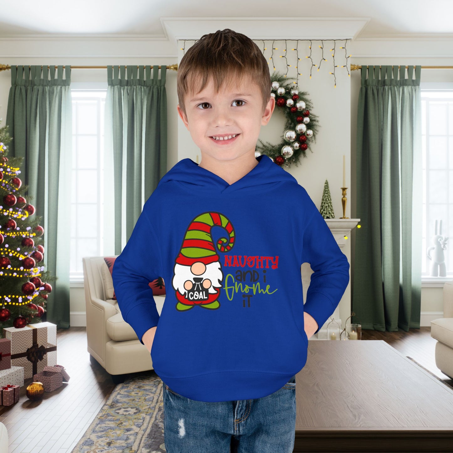 Naughty and I Gnome It Toddler Pullover Fleece Hoodie